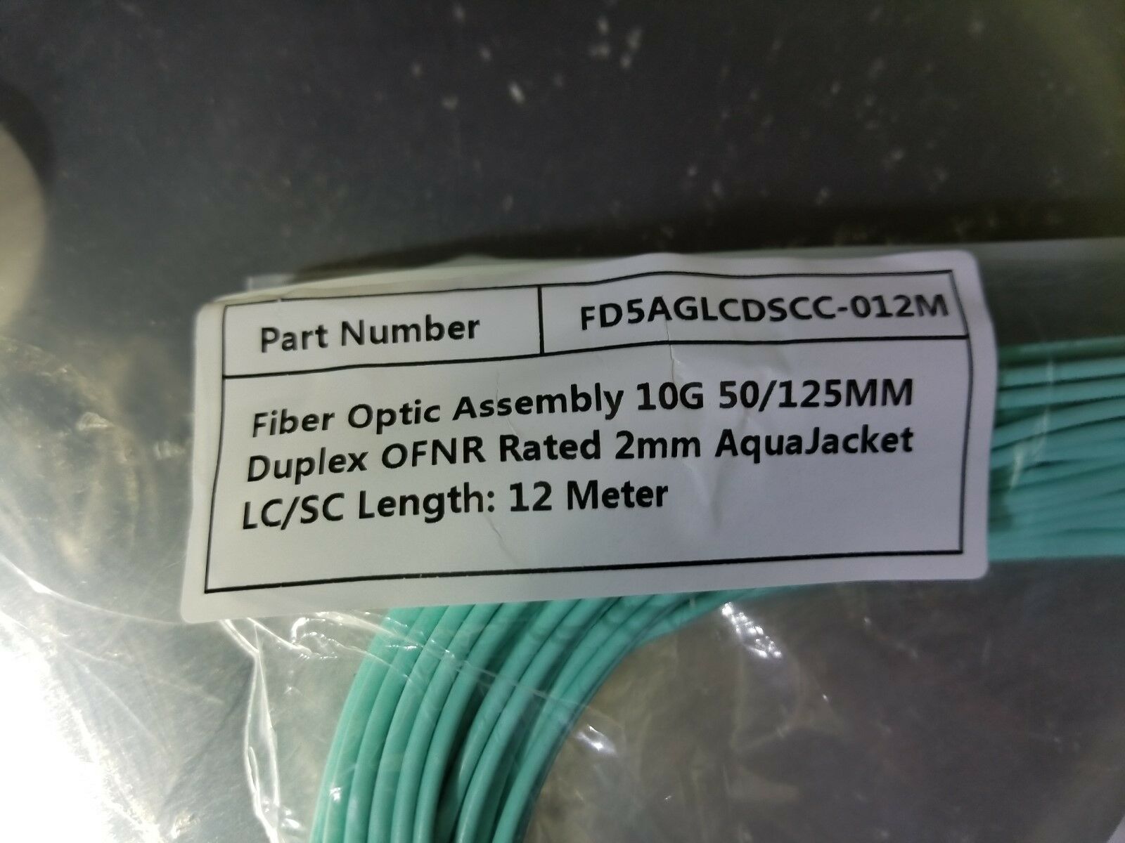 Lot 2 12m Lc-sc Duplex Om3 Fiber Optic Patch Cord Riser 10g/10ge/10gige Tested
