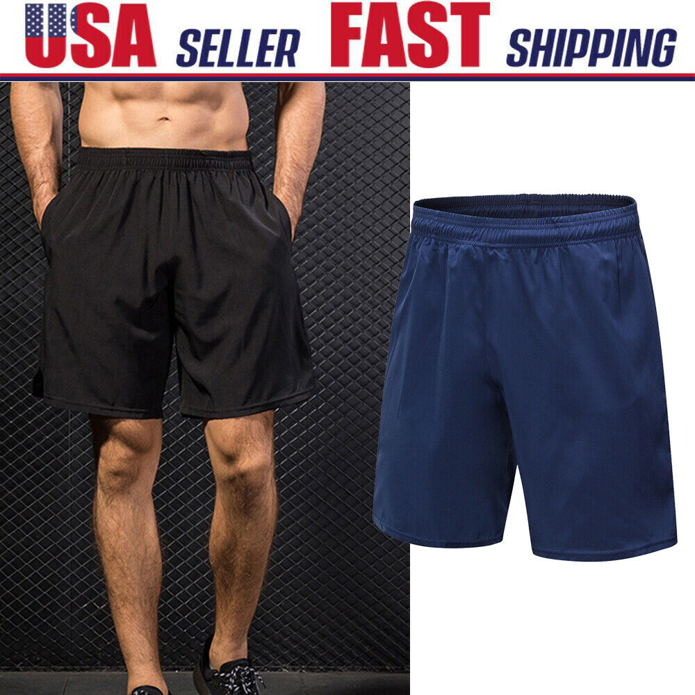 Men Sport Shorts Quick Dry Fitness Running Shorts Gym Athletic Short Pants I2c6