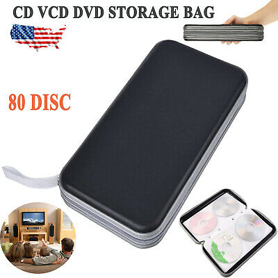 80 Disc Plastic Cd Dvd Vcd Carry Case Holder Storage Organizer Bag Album Wallet