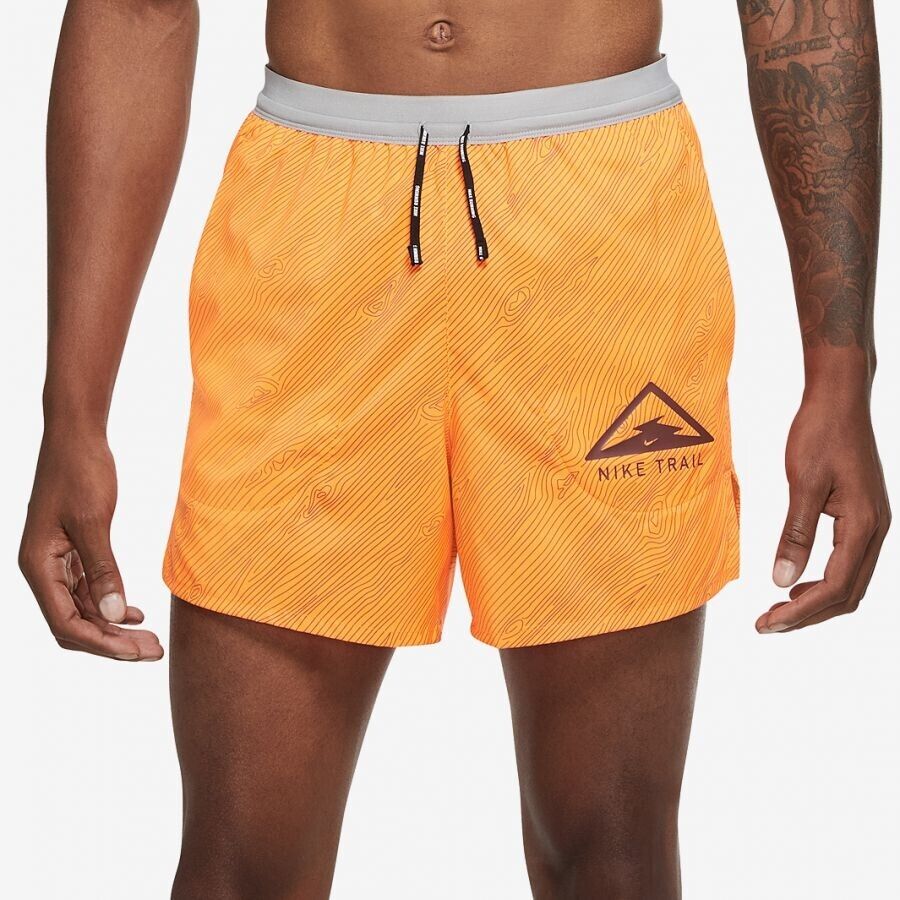 Nike Flex Stride 5" Trail Running Lined Shorts Orange Reflect Mens Large
