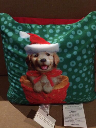 Christmas Puppy Pillow 16 X 16" Size New With Tag By Keith Kimberlin
