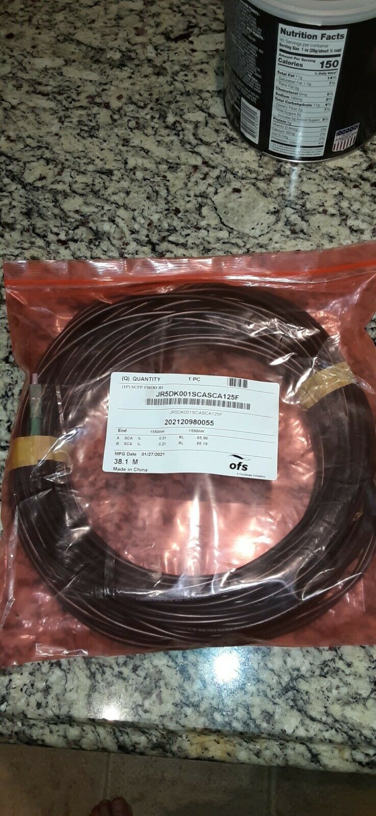 Ofs G.657.b3 Ez-bend Insensitive Fiber Optic Cable Black 125 Ft  Roll