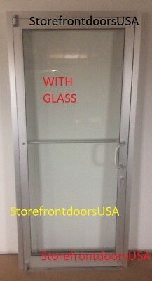 Glass Storefront Door Rh Offset Pivot 3x7 Clear Anodized W/ Glass & Closer
