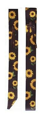 Western Horse Saddle Sunflower Design Nylon Off Billet + 6' Cinch Strap W/ Holes