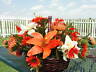 Orange Lily Silk Flower Arrangement Wicker Basket Spectacular Custom Designs