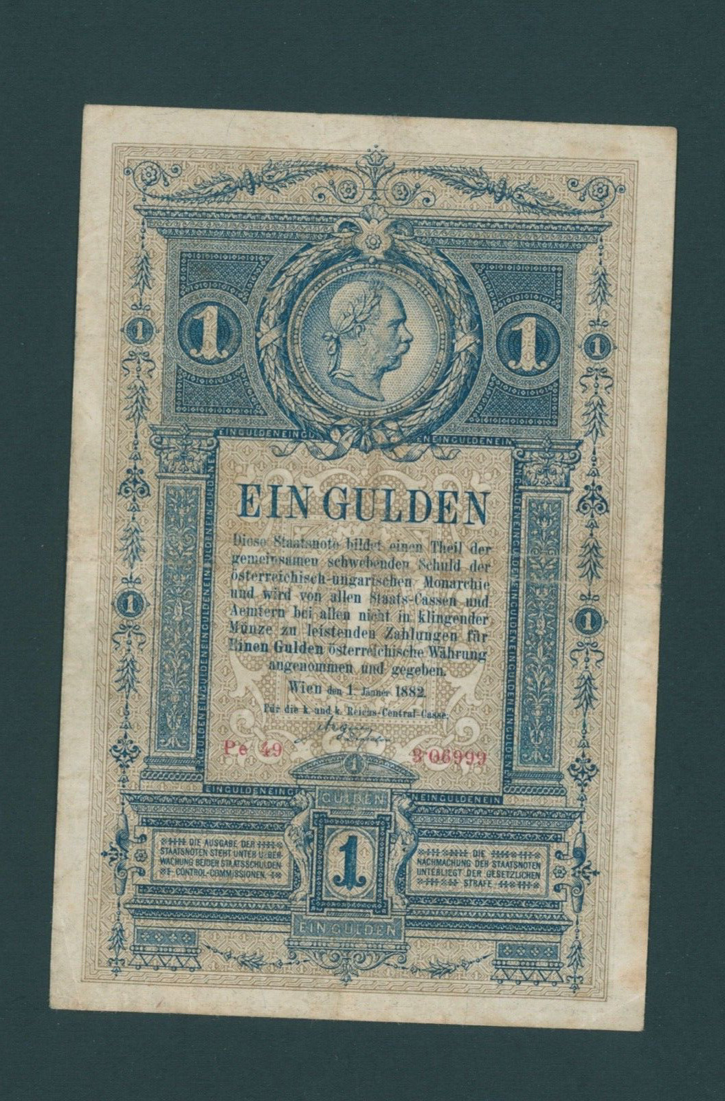 Austria  1 Gulden  1882   Pick # A153  Vf.