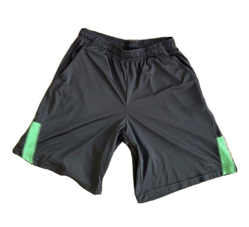 Men’s Champion Duodry Training Shorts, Size L, Gray/green