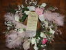 Wreath Silk Pink Calla Lilies Roses Angel Wing Feathers Dainty Girls Room Wall