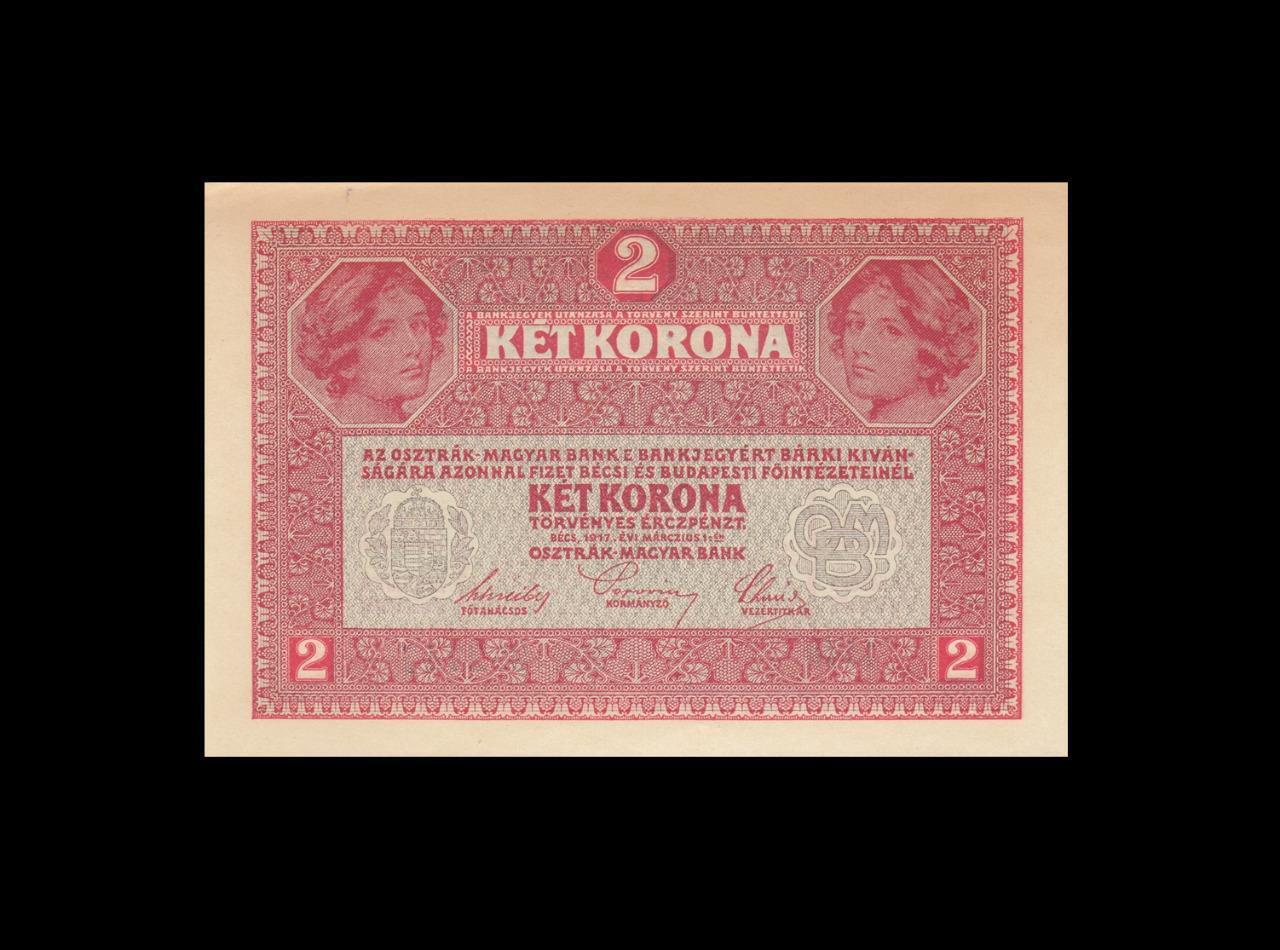 1917 Austria 2 Kronen Banknote **rare** (( Gem Unc ))