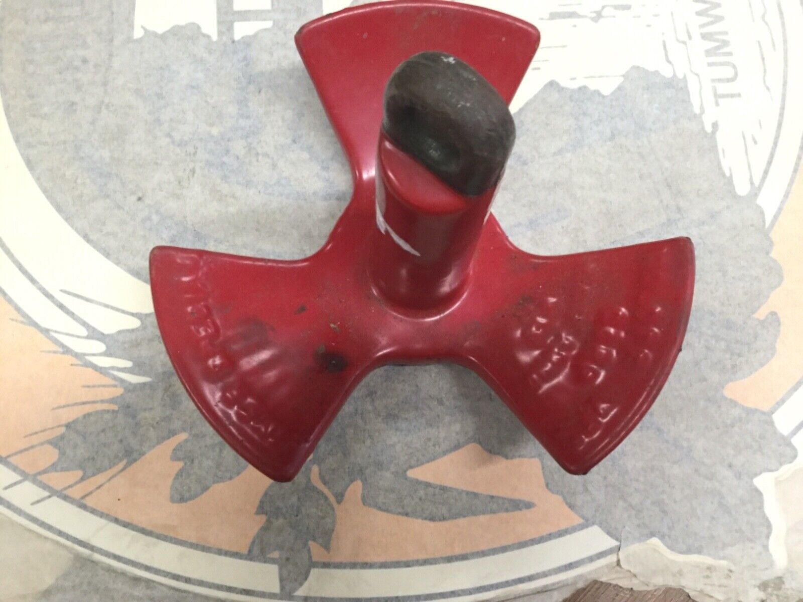 Vintage Kaukauana Red Roloff River Special Rs12 Vinyl Coated Cast Iron Anchor